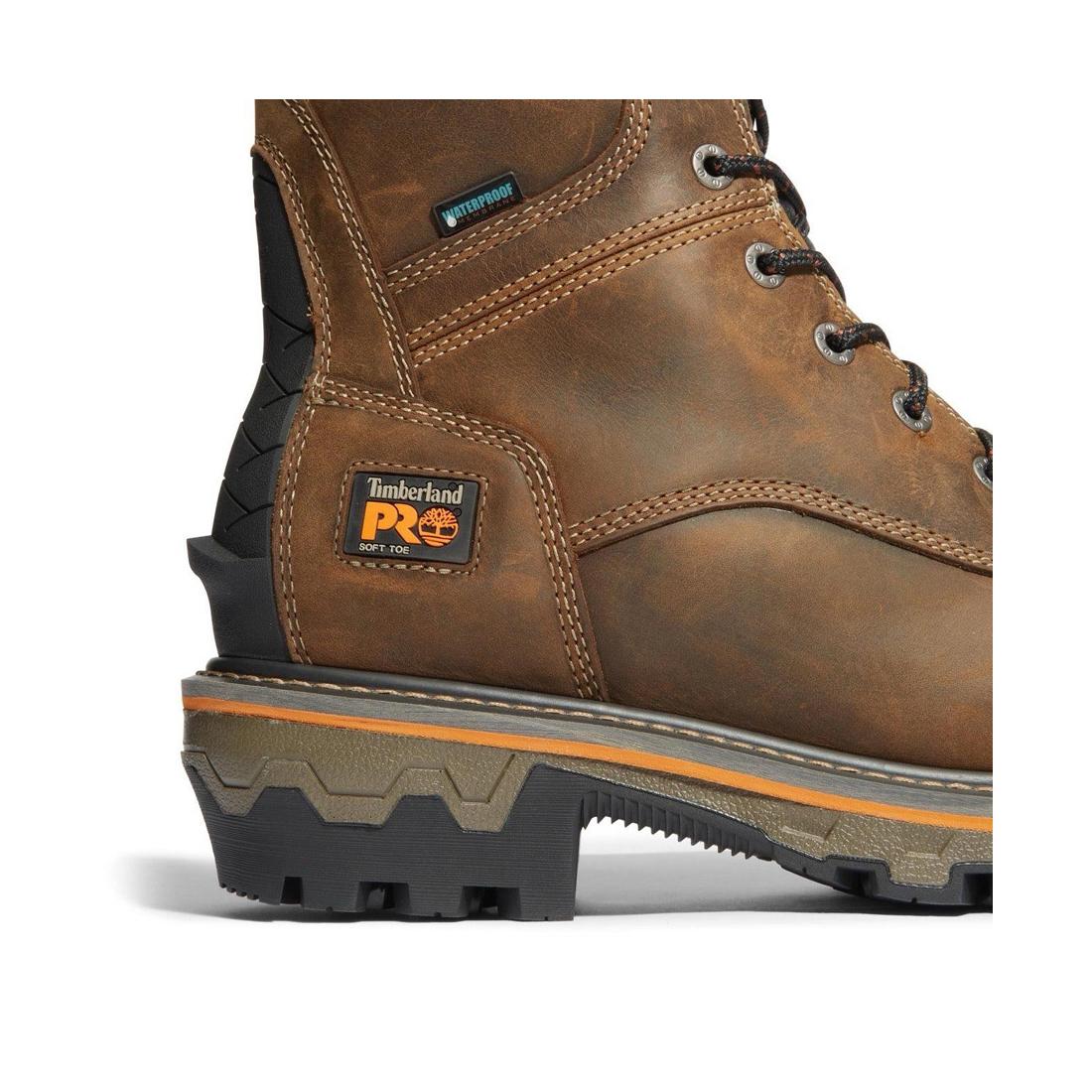 Timberland Pro Boondock HD 8 Inch Soft Toe Waterproof Logger Boot Brown View