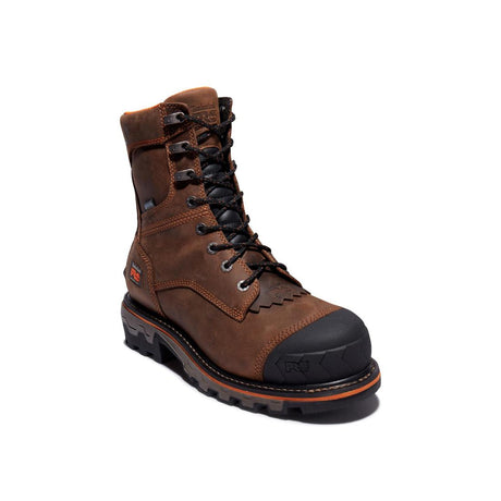 Timberland Pro Boondock HD 8 Inch Composite-Toe Waterproof Ins 400G Logger Work Boot Brown Medial View