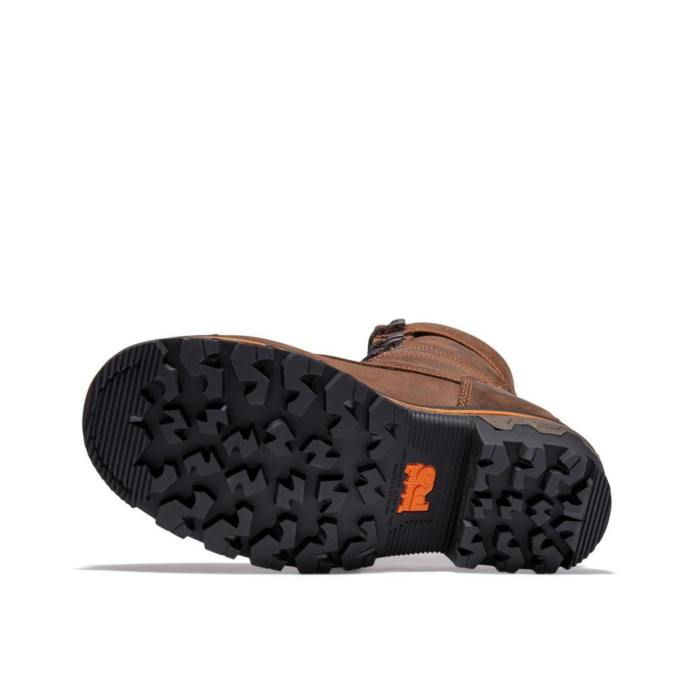 Timberland Pro Boondock HD 8 Inch Composite-Toe Waterproof Ins 400G Logger Work Boot Brown Sole View