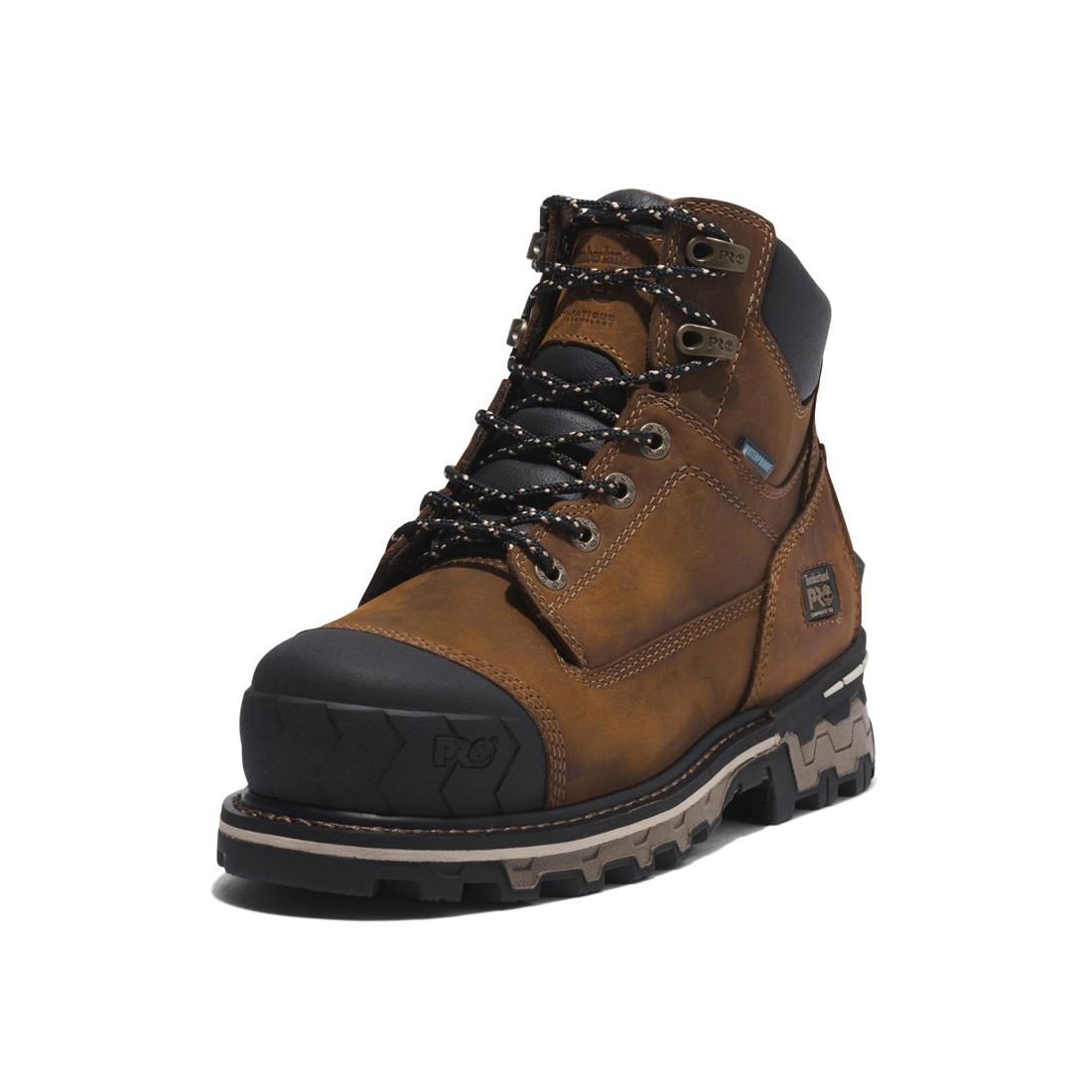 Timberland Pro Women's Boondock 6 Inch Composite-Toe Waterproof Work Boot Brown Detail View