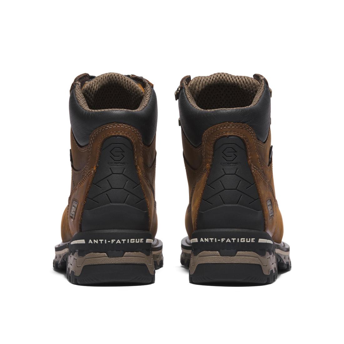 Timberland Pro Women's Boondock 6 Inch Composite-Toe Waterproof Work Boot Brown Front-upper View