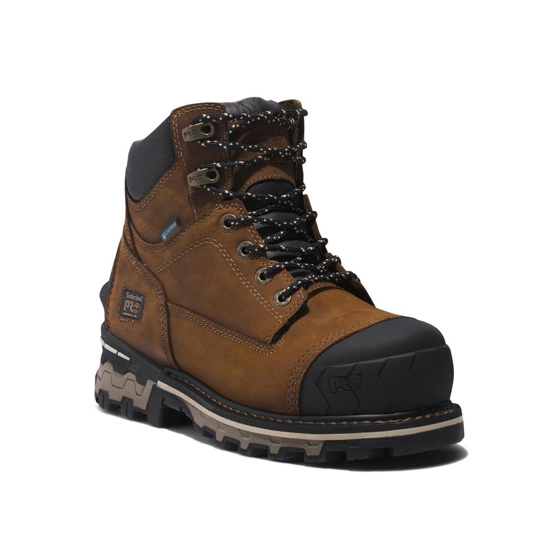 Timberland Pro Women's Boondock 6 Inch Composite-Toe Waterproof Work Boot Brown Medial View