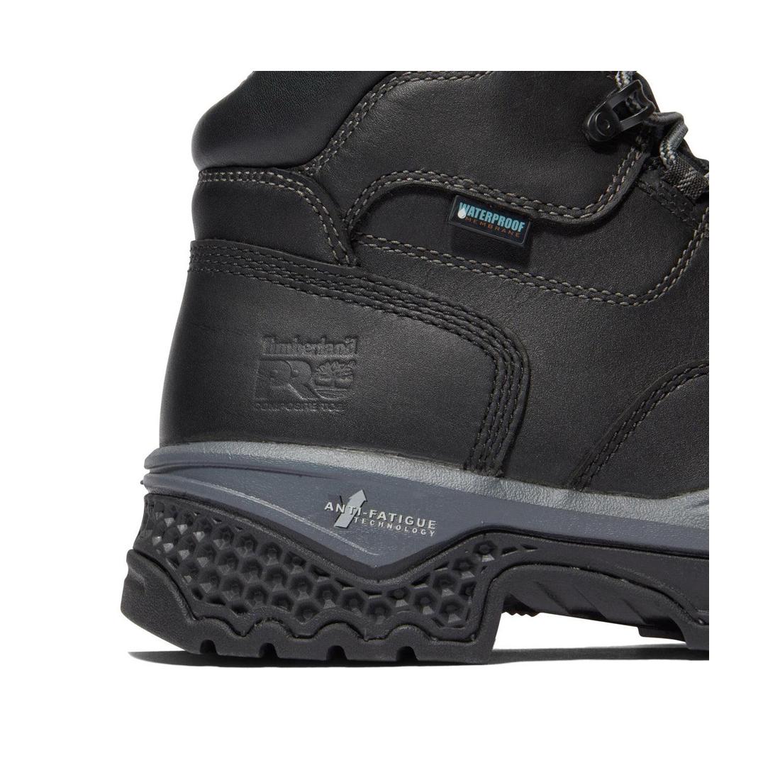 Timberland Pro Bosshog 6 Inch Composite-Toe Waterproof PR Work Boot Black Angled View