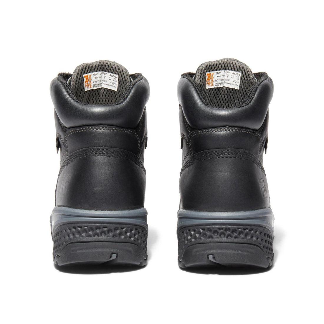 Timberland Pro Bosshog 6 Inch Composite-Toe Waterproof PR Work Boot Black Heel-Back View