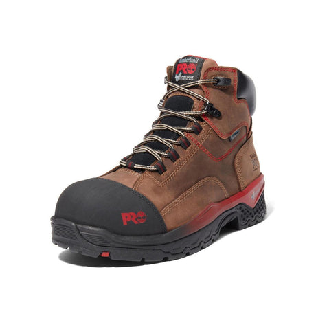Timberland Pro Booshog 6 Inch Composite-Toe Waterproof PR Work Boot Red Brown Detail View