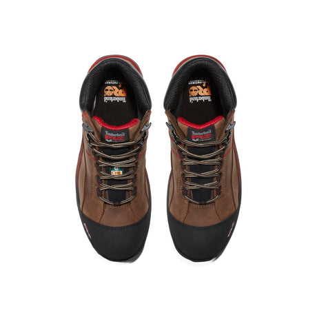 Timberland Pro Booshog 6 Inch Composite-Toe Waterproof PR Work Boot Red Brown Front-upper View