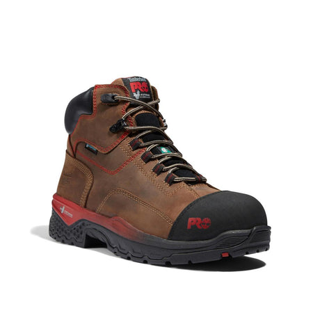 Timberland Pro Booshog 6 Inch Composite-Toe Waterproof PR Work Boot Red Brown Medial View