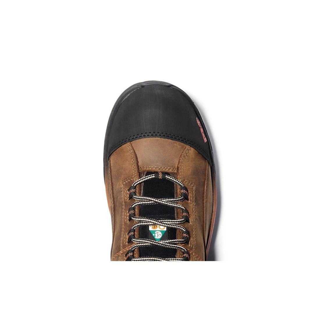 Timberland Pro Bosshog 6 Inch Composite-Toe Waterproof PR Work Boot Brown Front-upper View