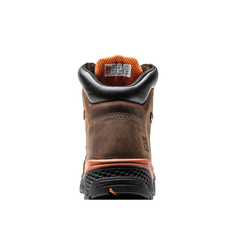Timberland Pro Bosshog 6 Inch Composite-Toe Waterproof PR Work Boot Brown Heel-Back View