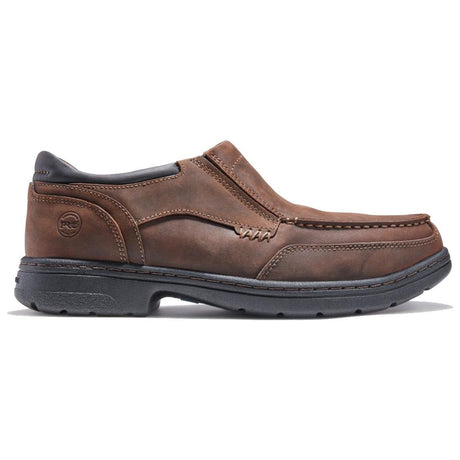 Timberland Pro Branston Alloy-Toe Moc Toe Slip-On Work Shoe Brown Profile View