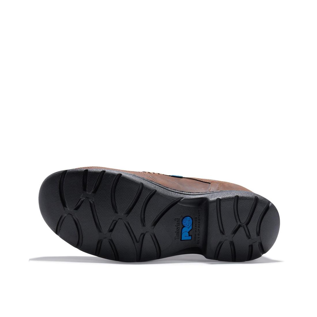 Timberland Pro Branston Alloy-Toe Moc Toe Slip-On Work Shoe Brown Sole View