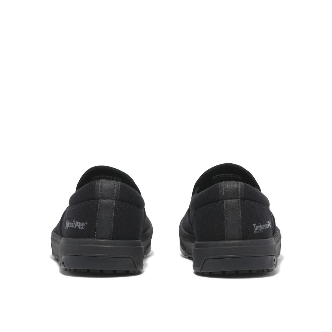 Timberland Pro Burbank Soft-Toe Slip-on Shoe Black Heel-Back View