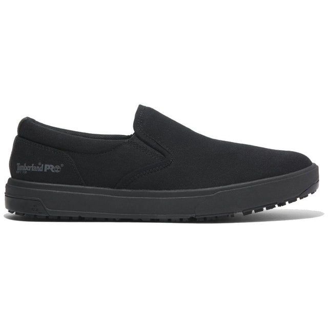 Timberland Pro Burbank Soft-Toe Slip-on Shoe Black Profile View