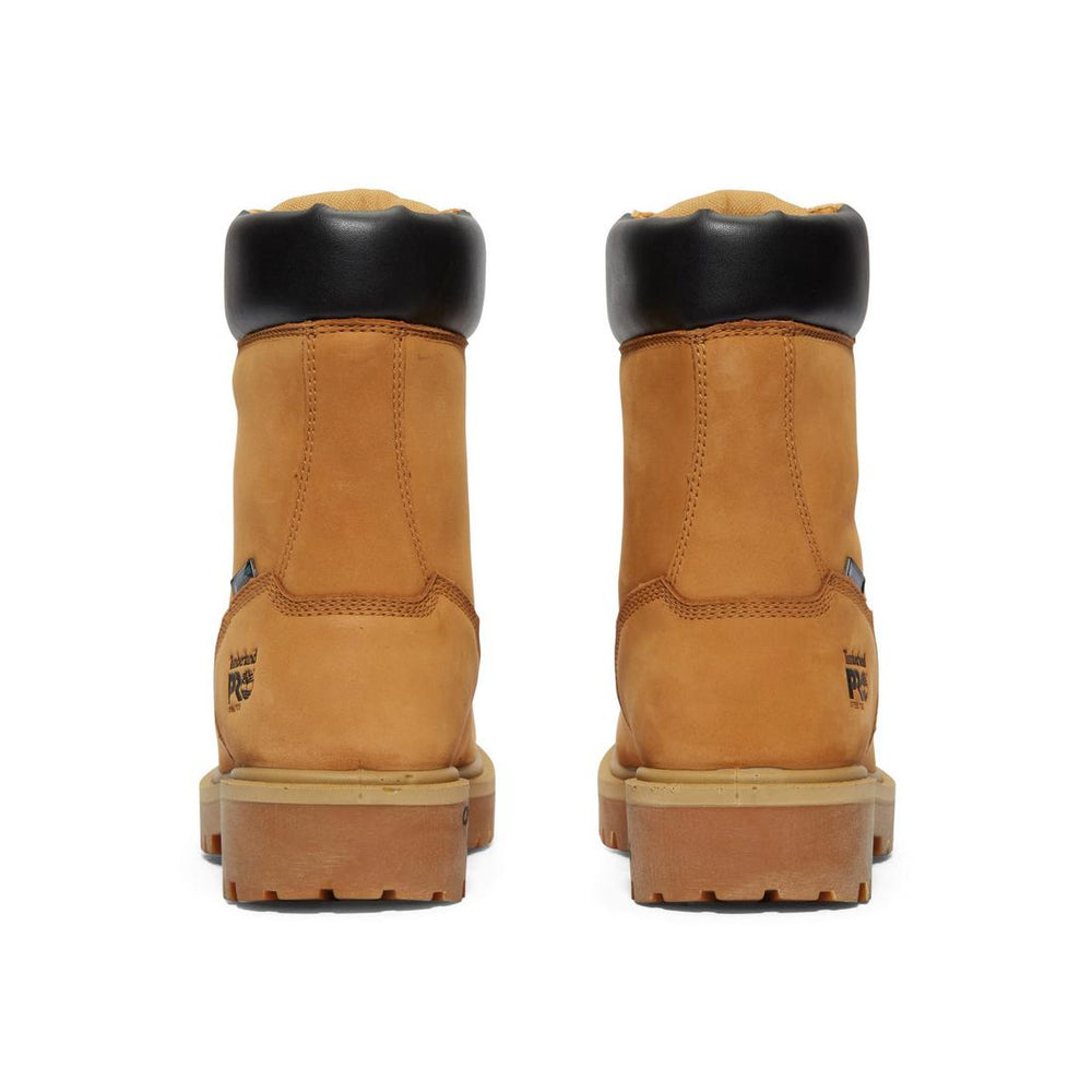 Timberland Pro Direct Attach 8 Inch Steel-Toe Waterproof Work Boot Wheat Heel-Back View
