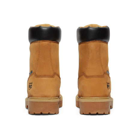 Timberland Pro Direct Attach 8 Inch Steel-Toe Waterproof Work Boot Wheat Heel-Back View