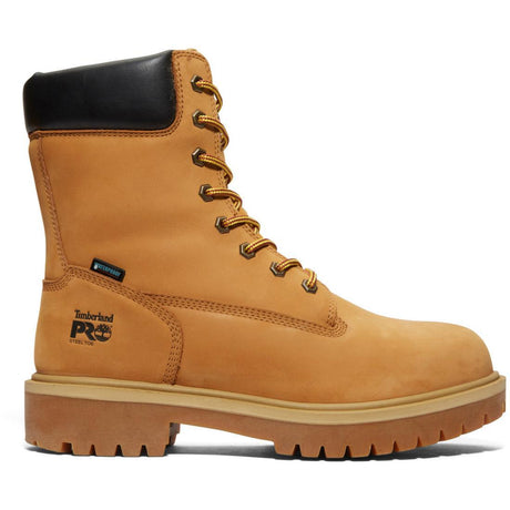 Timberland Pro Direct Attach 8 Inch Steel-Toe Waterproof Work Boot Wheat Profile View