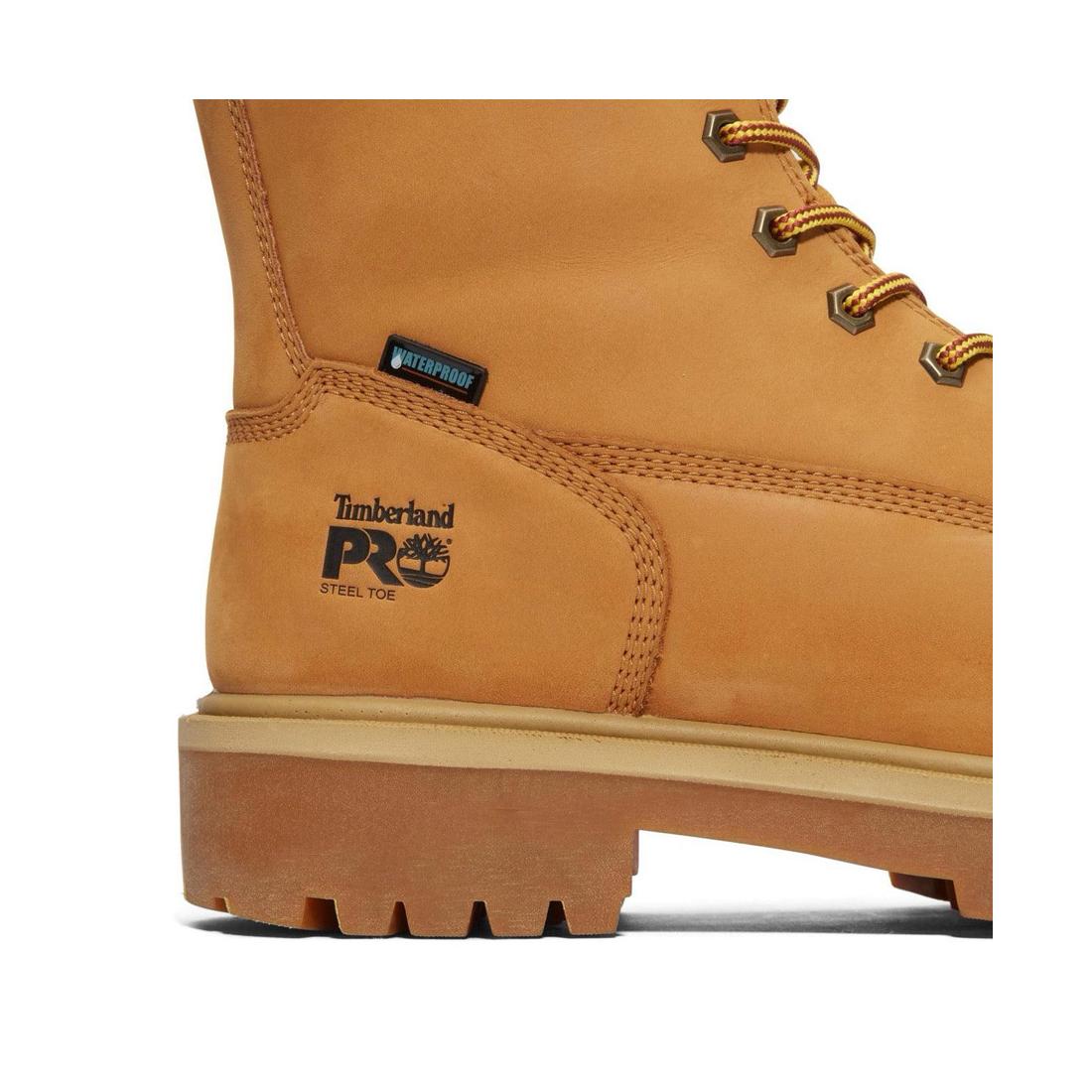 Timberland Pro Direct Attach 8 Inch Steel-Toe Waterproof Work Boot Wheat View
