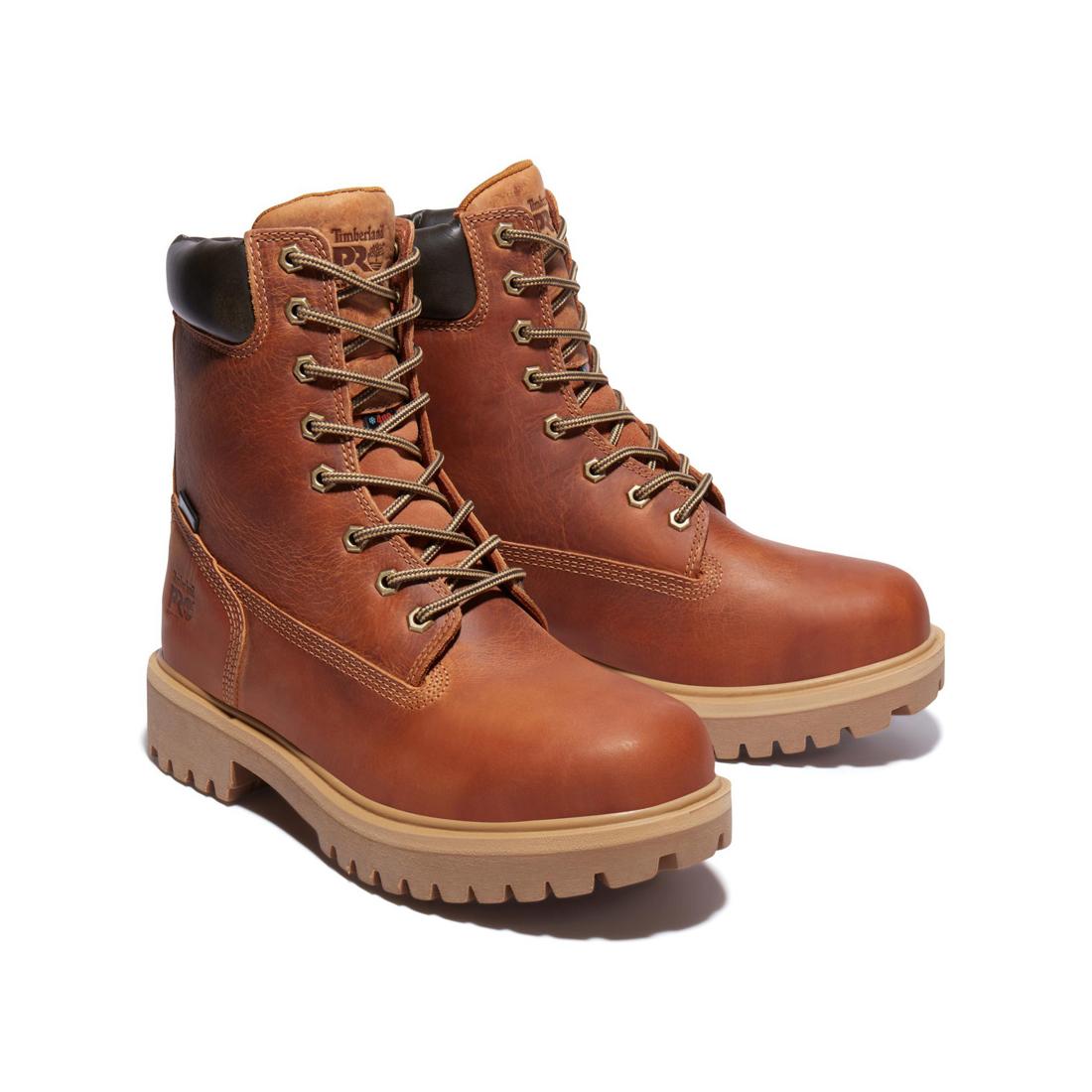Timberland Pro Direct Attach 8 Inch Soft-Toe Waterproof Ins 400G Boot Brown Detail View