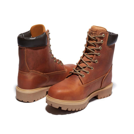 Timberland Pro Direct Attach 8 Inch Soft-Toe Waterproof Ins 400G Boot Brown Heel-Back View