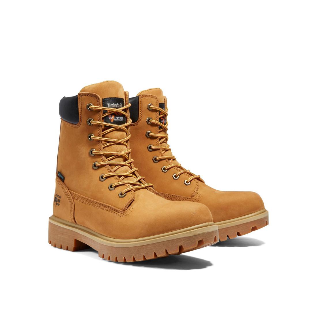 Timberland Pro Direct Attach 8 Inch Soft-Toe Boot Waterproof Boot Wheat Detail View