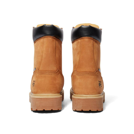 Timberland Pro Direct Attach 8 Inch Soft-Toe Boot Waterproof Boot Wheat Heel-Back View
