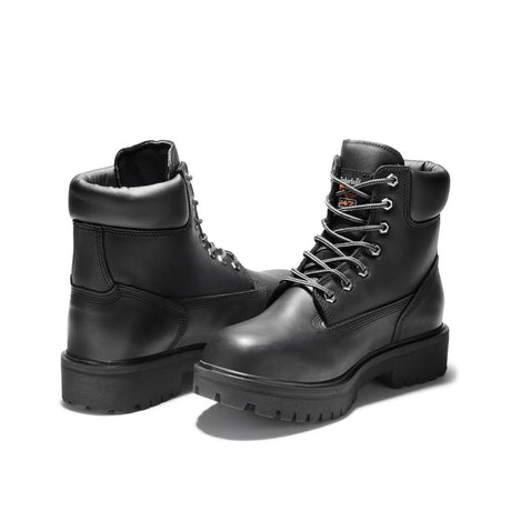 Timberland Pro Direct Attach 6 Inch Steel-Toe Waterproof Ins 200G Work Boot Black Heel-Back View