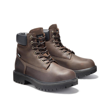 Timberland Pro Direct Attach 6 Inch Steel-Toe Waterproof Ins 200G Work Boot Dark Brown View