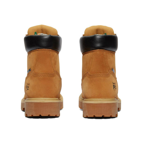 Timberland Pro Direct Attach 6 Inch Steel-Toe Waterproof Ins 200G Work Boot Wheat Heel-Back View