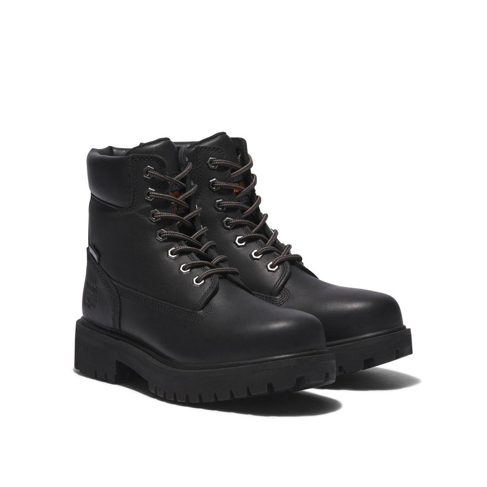 Timberland Pro Direct Attach 6 Inch Soft-Toe Waterproof Ins 200G Boot Black Angled View