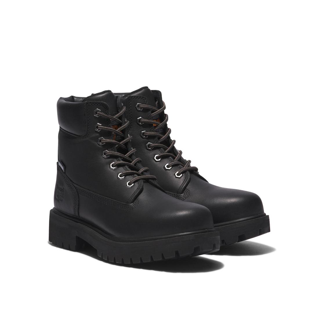 Timberland Pro Direct Attach 6 Inch Soft-Toe Waterproof Ins 200G Boot Black Angled View