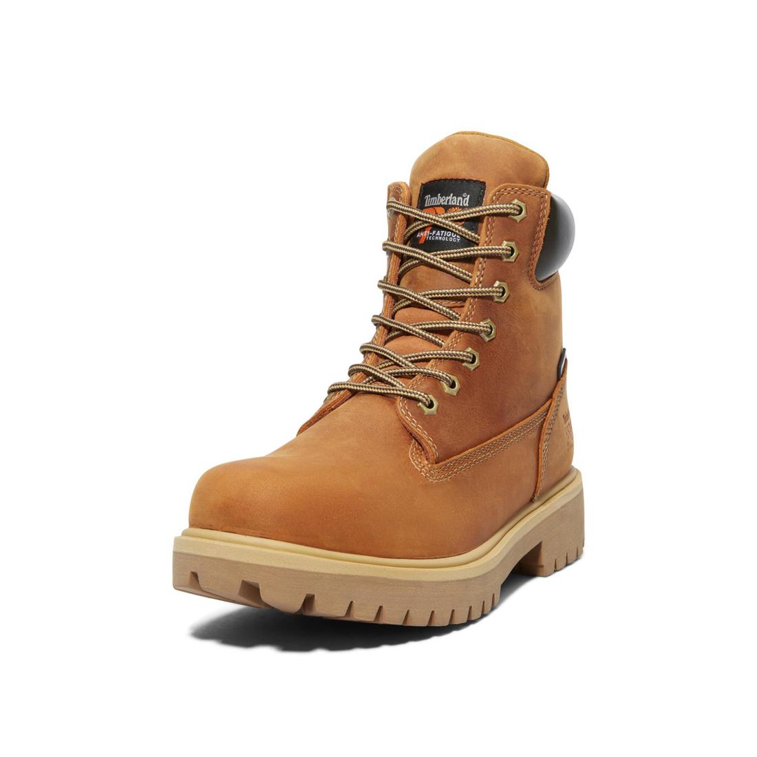 Timberland Pro Direct Attach 6 Inch Soft-Toe Waterproof Boot Wheat Detail View