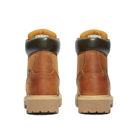 Timberland Pro Direct Attach 6 Inch Soft-Toe Waterproof Boot Wheat Heel-Back View