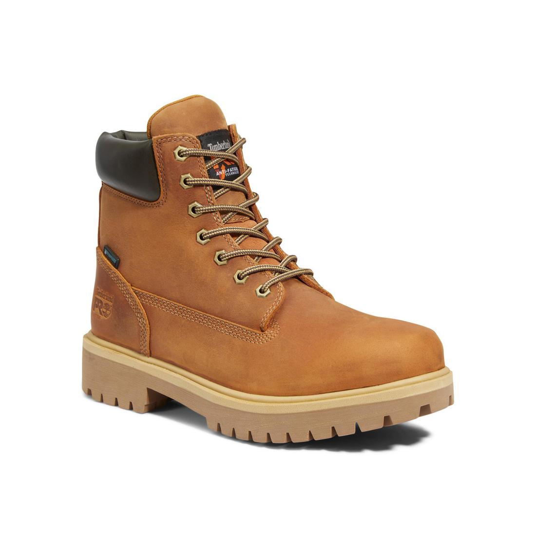 Timberland Pro Direct Attach 6 Inch Soft-Toe Waterproof Boot Wheat Medial View
