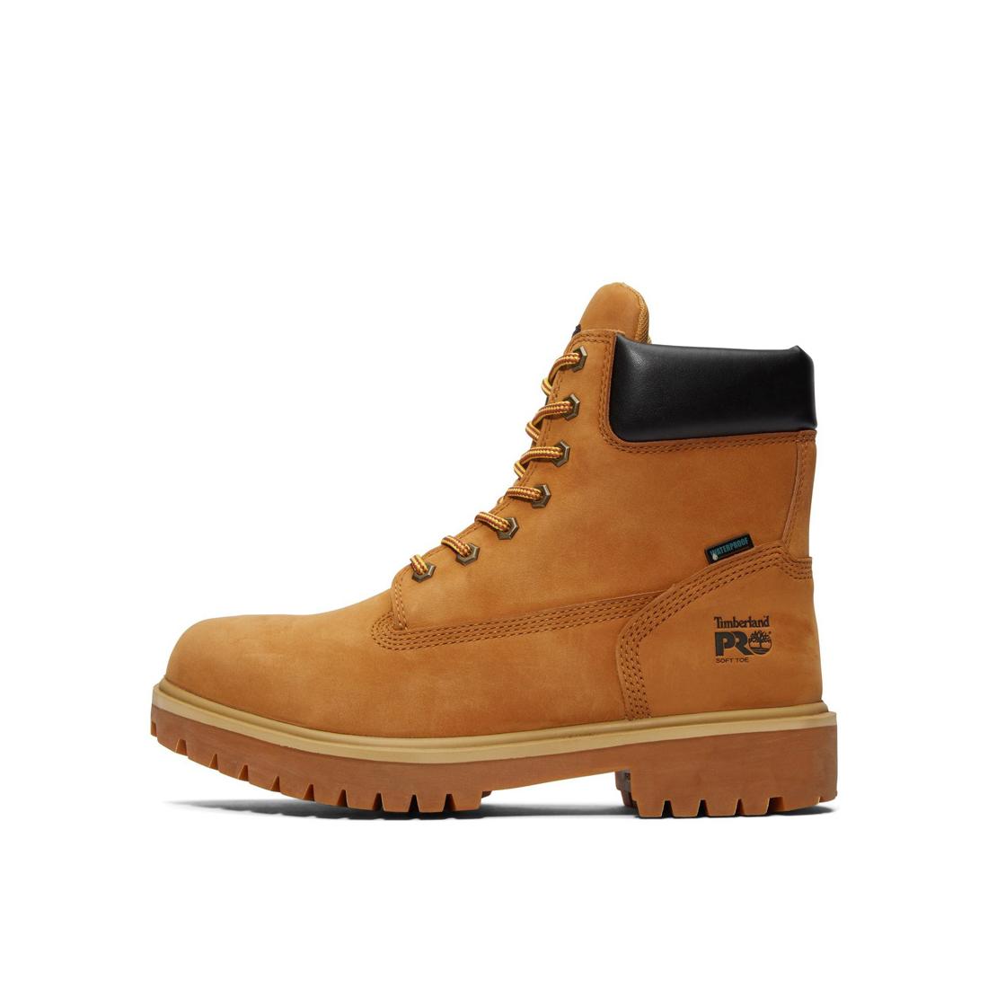Timberland Pro Direct Attach 6 Inch Soft-Toe Waterproof Ins 200G Boot Wheat Angled View