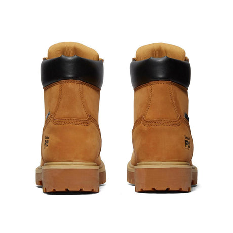 Timberland Pro Direct Attach 6 Inch Soft-Toe Waterproof Ins 200G Boot Wheat Heel-Back View
