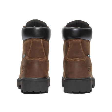 Timberland Pro Direct Attach 6 Inch Soft-Toe Waterproof Ins 200G Boot Dark Brown Heel-Back View