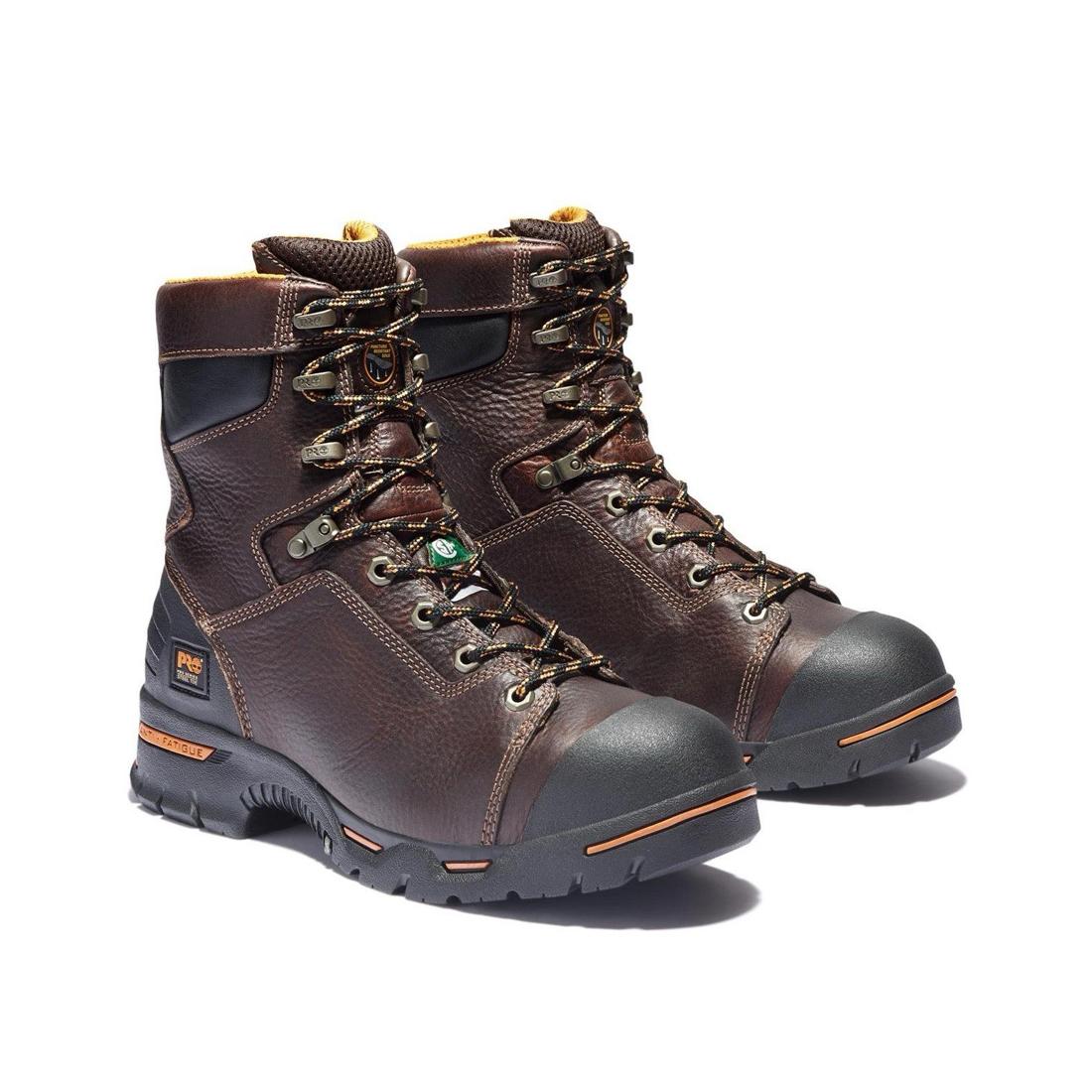 Timberland Pro Endurance 8 Inch Steel-Toe Work Boot Brown Detail View