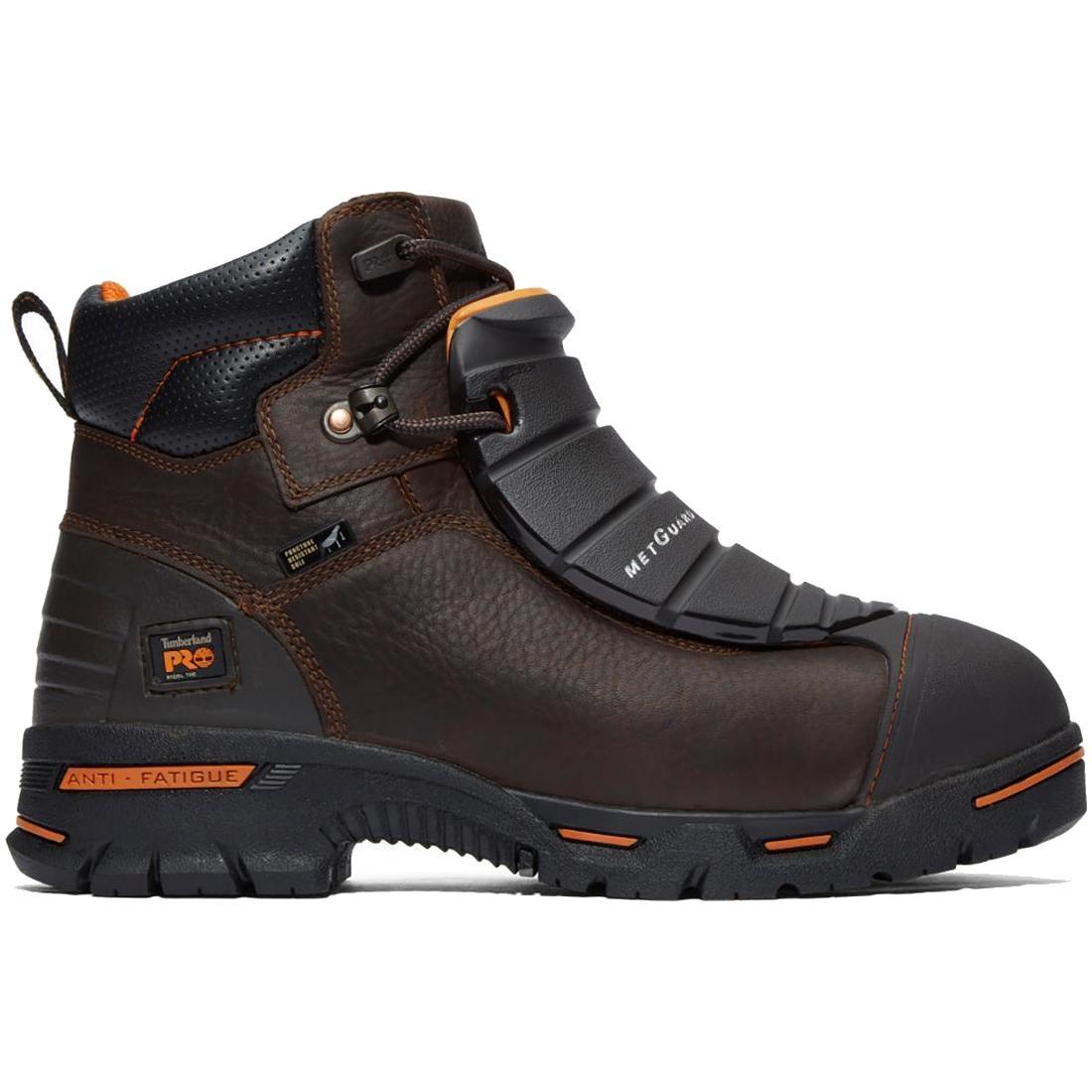 Timberland Pro Endurance 6 Inch Steel-Toe PR Met Guard Work Boot Brown Profile View