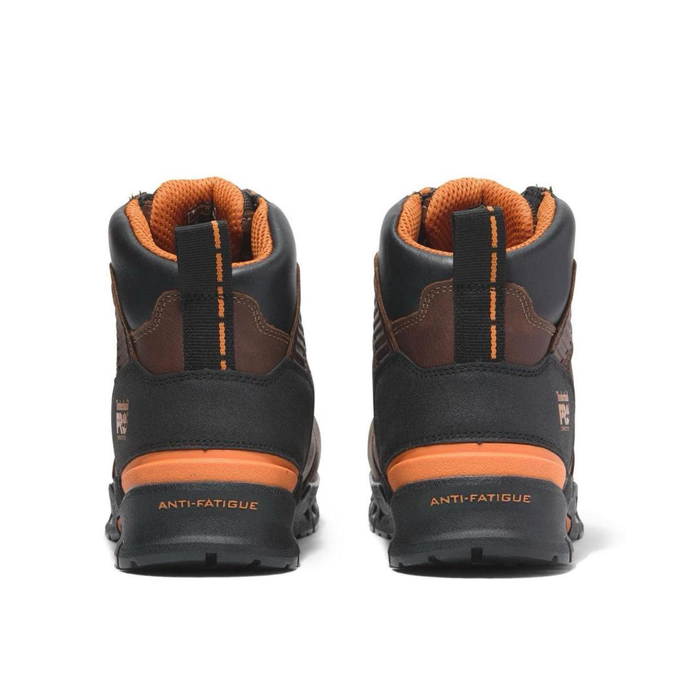 Timberland Pro Endurance Ev 6 Inch Composite-Toe Work Boot Brown Heel-Back View