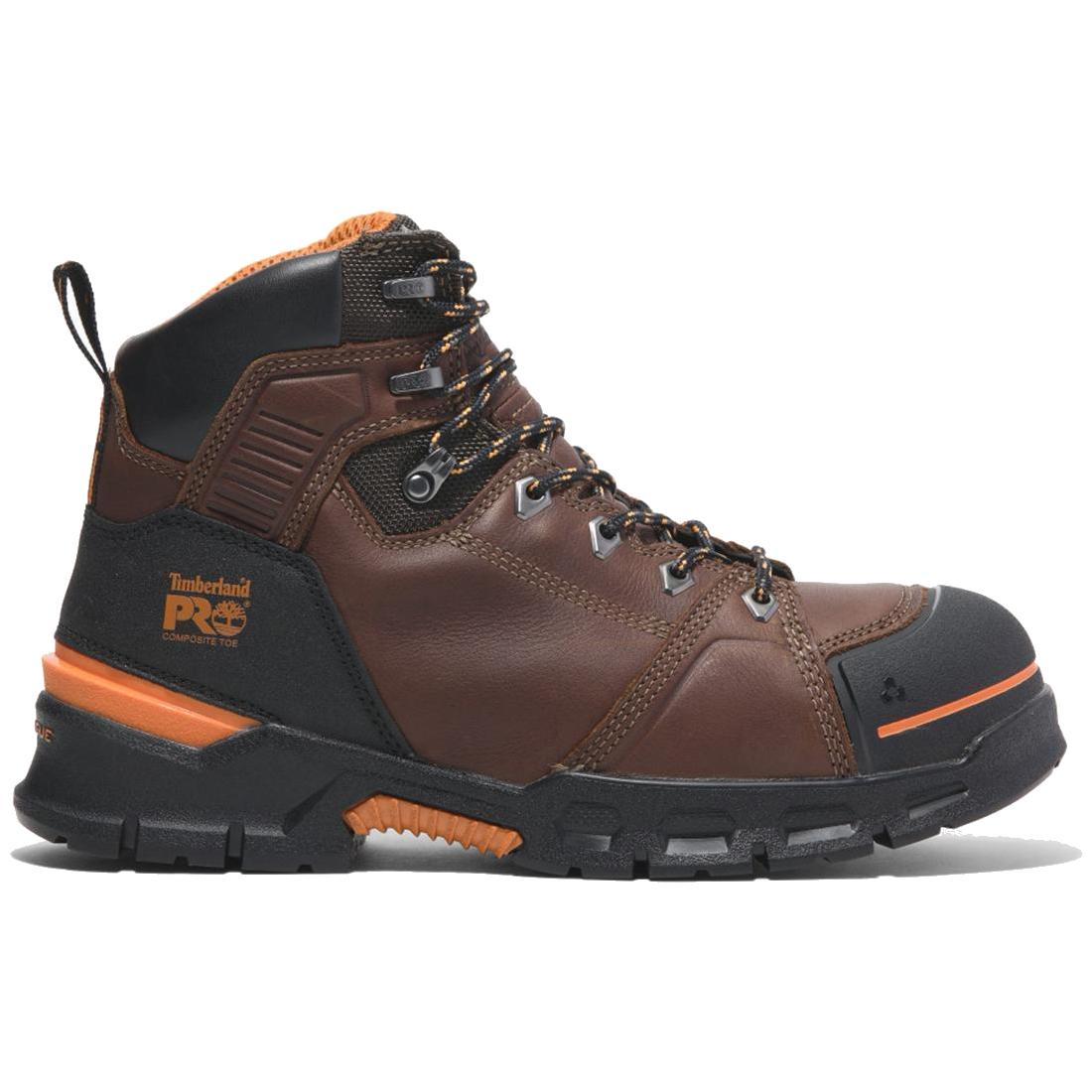 Timberland Pro Endurance Ev 6 Inch Composite-Toe Work Boot Brown Profile View