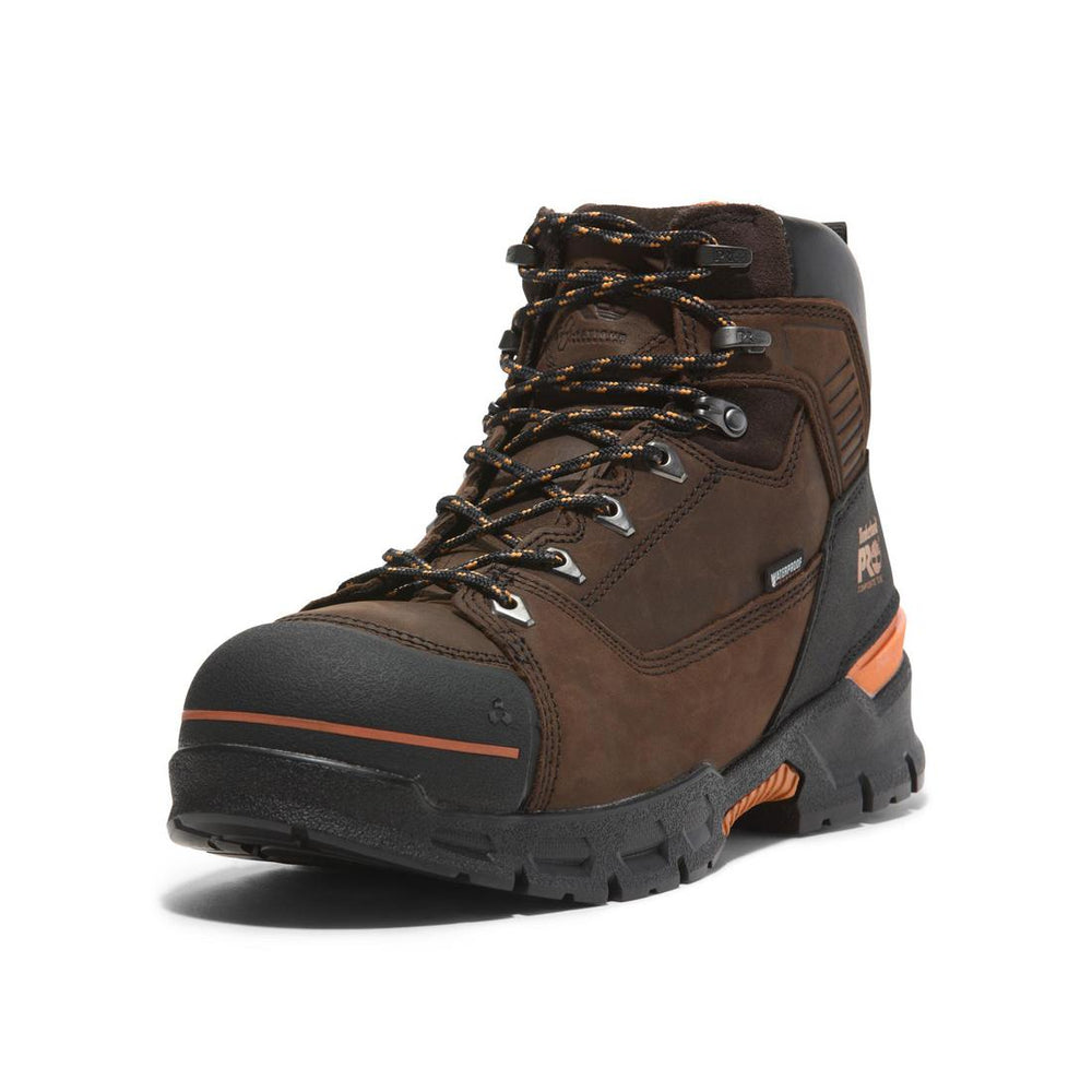 Timberland Pro Endurance Ev 6 Inch Composite-Toe Waterproof Work Boot Brown Detail View