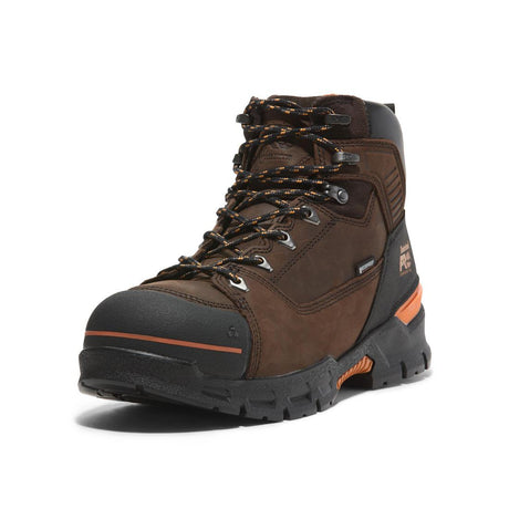 Timberland Pro Endurance Ev 6 Inch Composite-Toe Waterproof Work Boot Brown Detail View