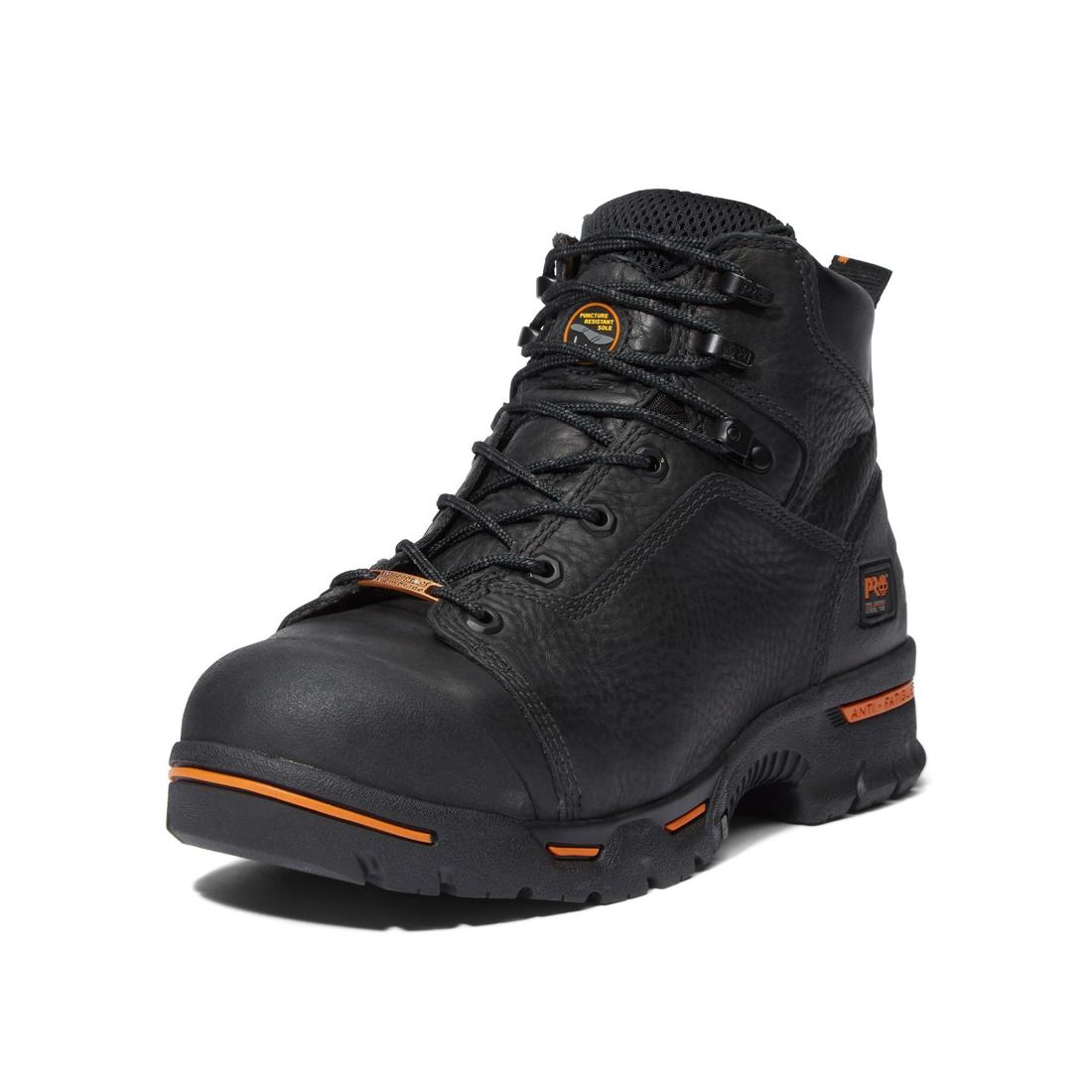 Timberland Pro Endurance 6 Inch Steel-Toe Waterproof PR Work Boot Black Detail View