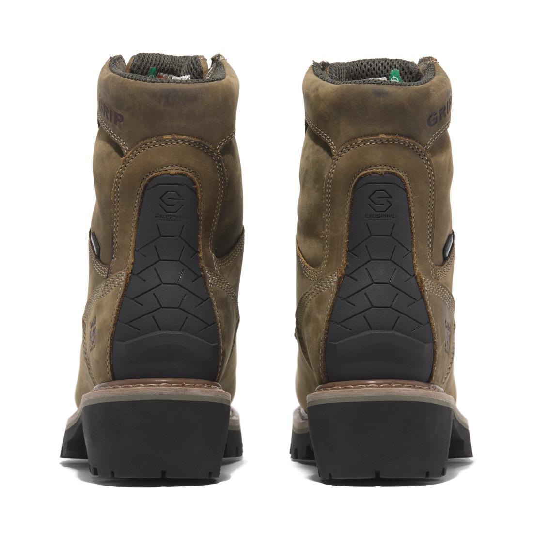 Timberland Pro Evergreen EV Waterproof Composite Toe 400g INS Work Boots – Medium Brown Heel-Back View