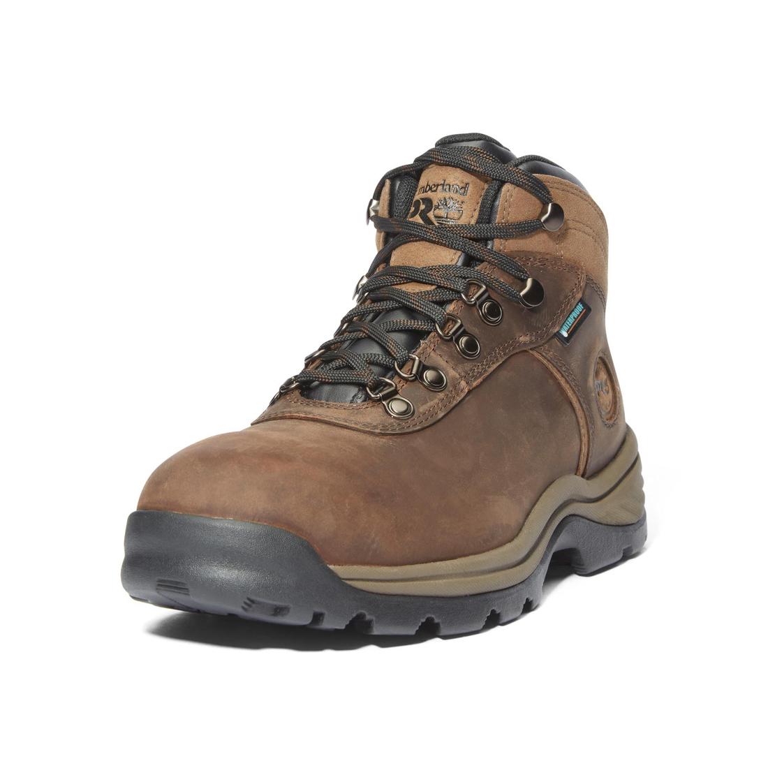 Timberland Pro Flume Steel-Toe Waterproof Hiker Work Boot Brown Detail View