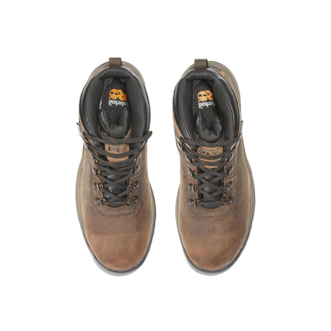 Timberland Pro Flume Steel-Toe Waterproof Hiker Work Boot Brown Front-upper View