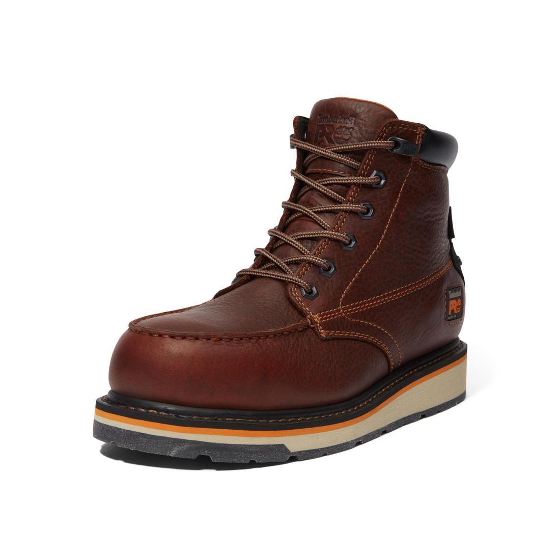 Timberland Pro Gridworks 6 Inch Alloy-Toe Waterproof Work Boot Brown Detail View