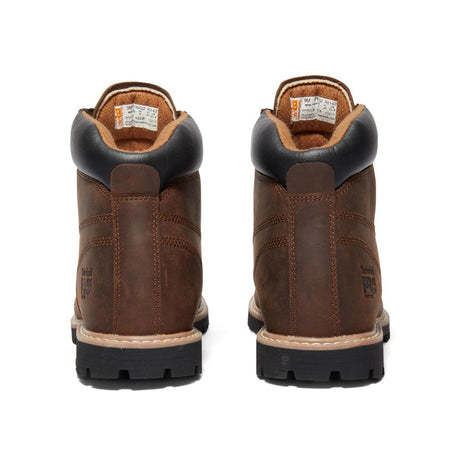 Timberland Pro Gritstone 6 Inch Soft-Toe Boot Brown Heel-Back View