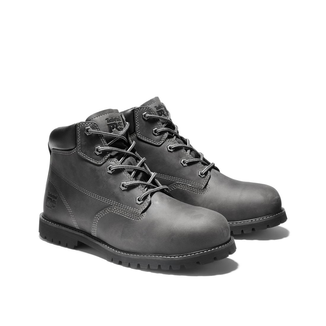 Timberland Pro Gritstone 6 Inch Steel-Toe Work Boot Black Angled View