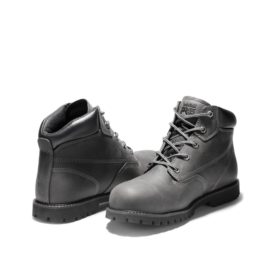 Timberland Pro Gritstone 6 Inch Steel-Toe Work Boot Black Heel-Back View